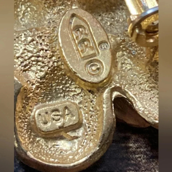 vintage signed RR Robyn Rush USA gold tone Christmas partridge in a pear tree - Picture 5 of 5